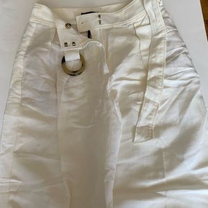 Massimo dutti linen belted pant cropped ankle lenght